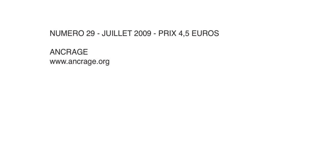 Couverture - ANCRAGE 29 JUILLET